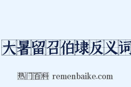 大暑留召伯埭反义词是什么意思的图片